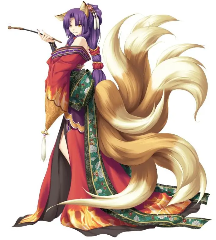 Ilustrasi Kitsune, siluman rubah berekor sembilan Kitsune dalam anime