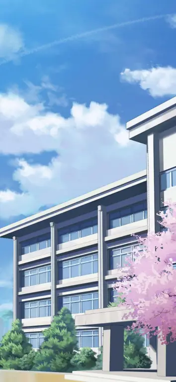 Suasana Sekolah dalam Anime Preman Sekolah Ilustrasi latar sekolah dalam anime
