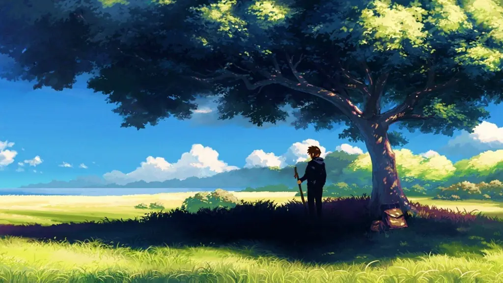 Pemandangan Anime yang Menawan Gambar pemandangan anime yang indah