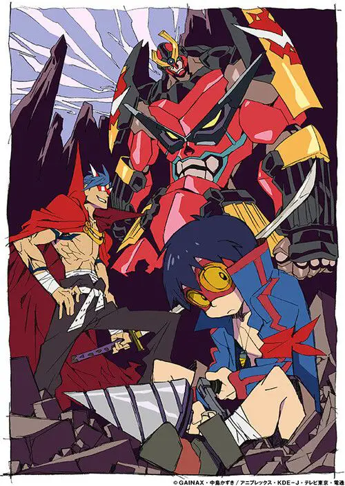 Mecha Epik: Menjelajahi Dunia Gurren Lagann Adegan pertarungan mecha Gurren Lagann yang spektakuler