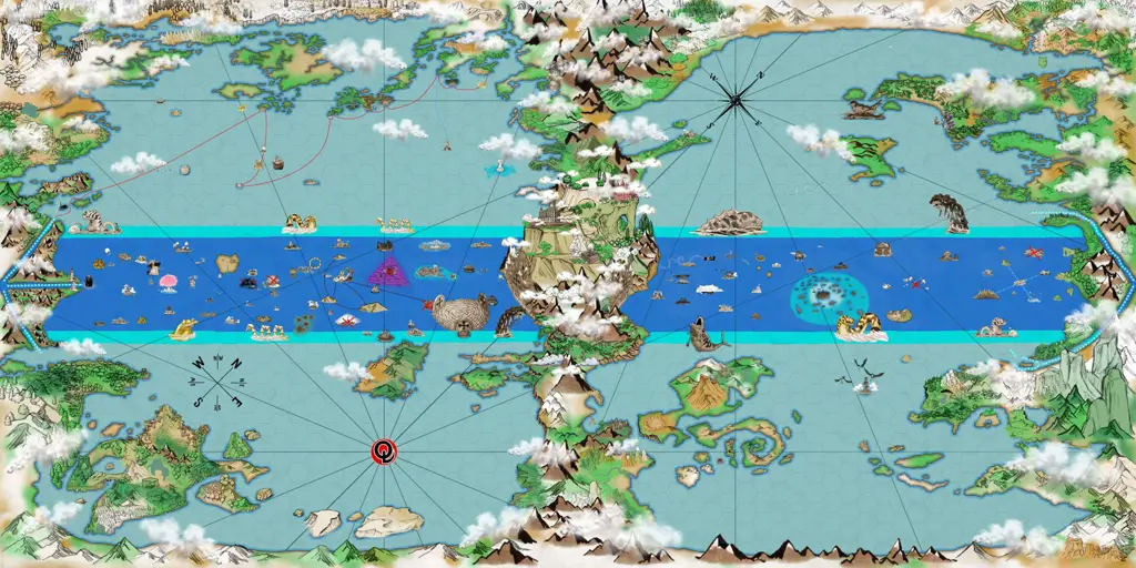 Eksplorasi Dunia One Piece yang Menakjubkan Peta dunia One Piece yang detail dan luas