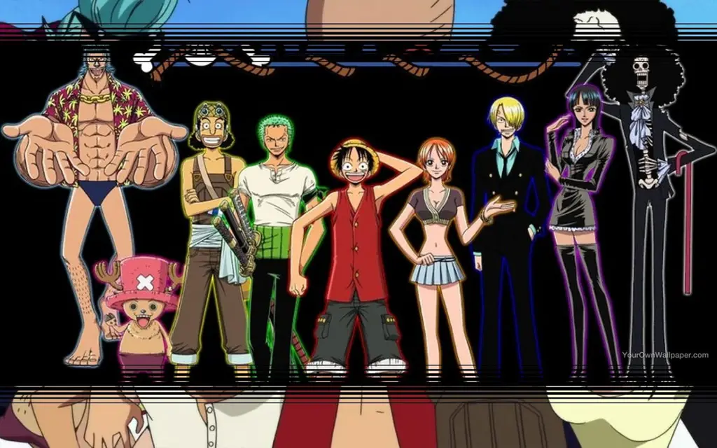 Kru Topi Jerami yang legendaris Gambar kru Topi Jerami dalam animasi One Piece