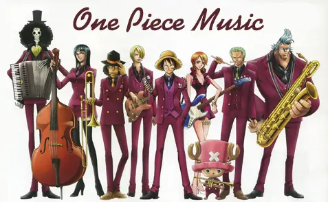 Karakter One Piece dan Musik Gambar karakter One Piece mendengarkan musik