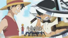 Pertarungan epik antara karakter One Piece Gambar para karakter One Piece sedang bertarung