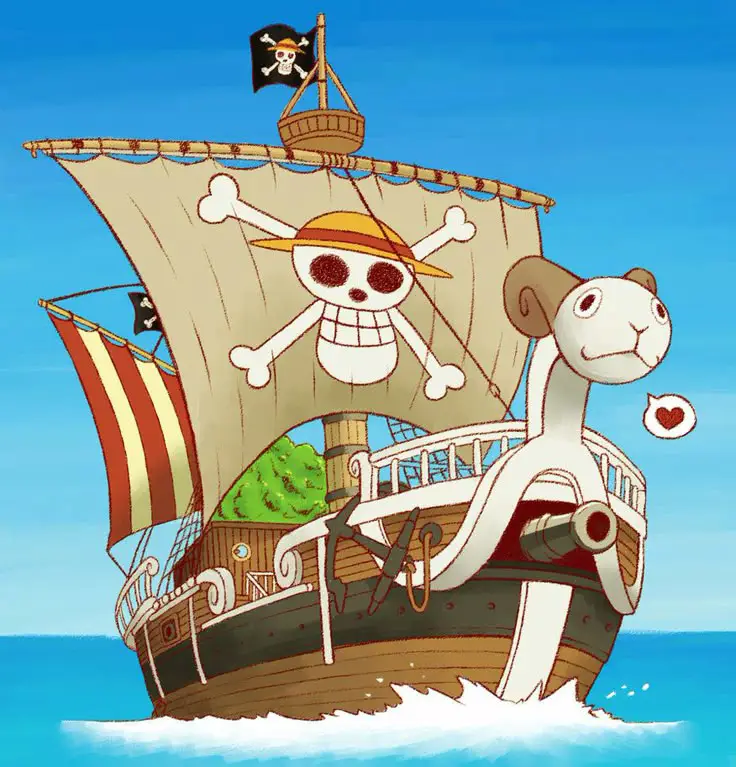 Kapal Going Merry, lambang petualangan awal kru Topi Jerami Gambar kapal Going Merry