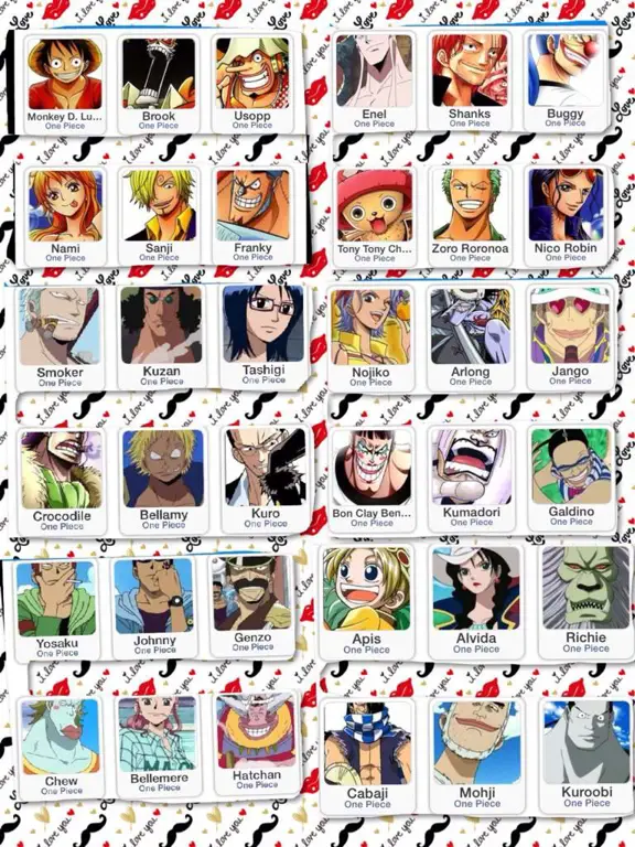 Para kru Topi Jerami yang hebat Gambar para karakter utama One Piece