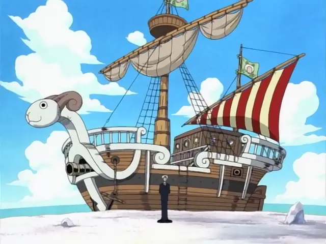 Kapal Going Merry yang bersejarah Gambar kapal Going Merry dalam anime One Piece