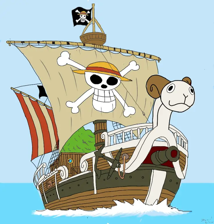 Kapal Going Merry, kapal pertama kru Topi Jerami Gambar kapal Going Merry