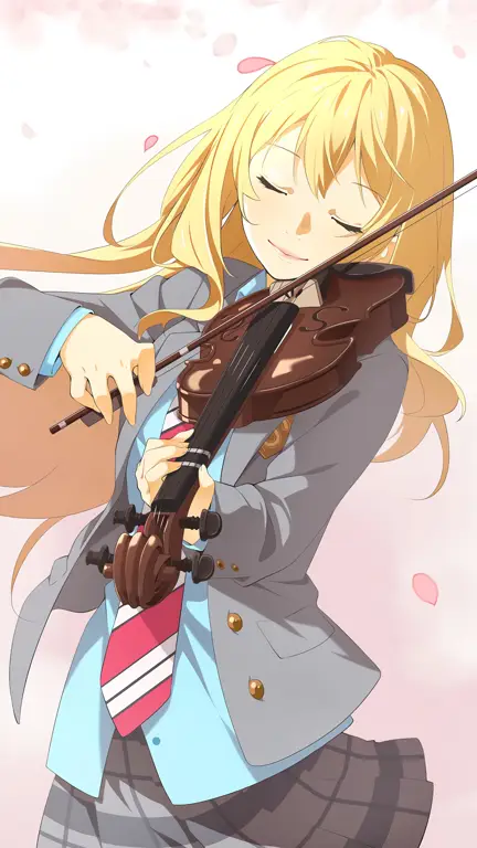 Gambar yang menggambarkan suasana haru dalam anime Your Lie in April