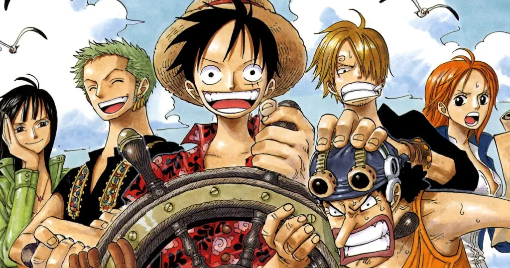Kru Topi Jerami yang Hebat Gambar para karakter utama One Piece