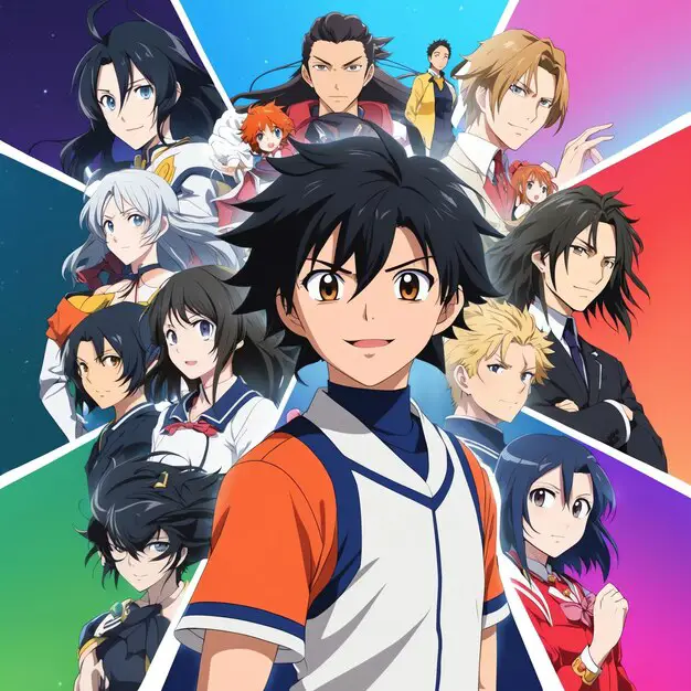 Menikmati Anime dengan Aplikasi Streaming Karakter anime menonton anime di perangkat mereka