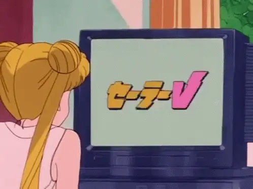 Menikmati Anime di Aplikasi Streaming Karakter anime menonton televisi