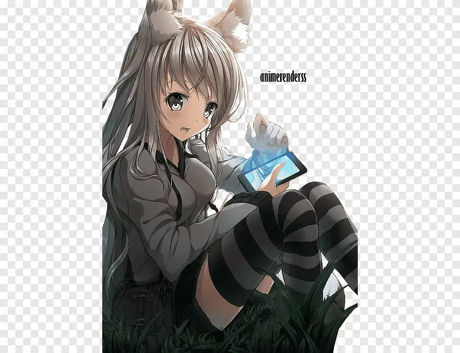 Menikmati Anime di Ponsel Gambar karakter anime menonton anime di ponsel