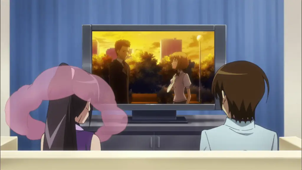 Menikmati anime bersama teman-teman Berbagai karakter anime menonton anime bersama