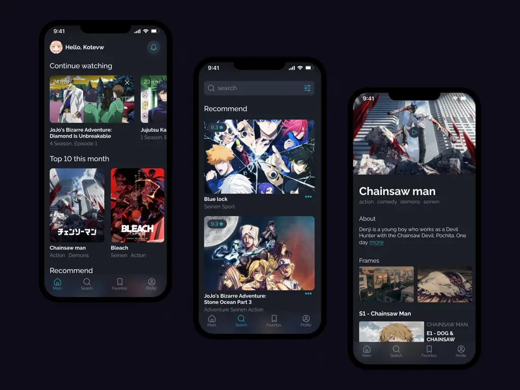 Antarmuka Aplikasi Streaming Anime Contoh antarmuka aplikasi streaming anime