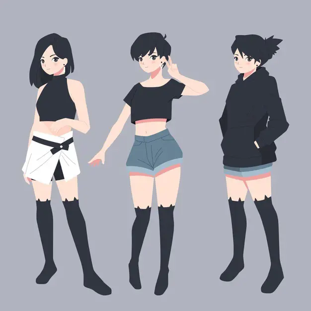 Menikmati Anime Gambar ilustrasi karakter anime menonton anime di tablet