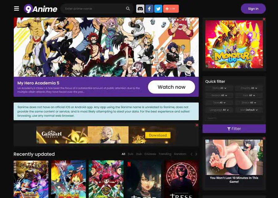Situs Streaming Anime Legal dan Aman Gambar berbagai situs web streaming anime yang aman dan legal