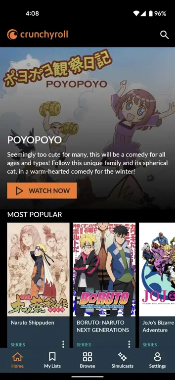 Menikmati Anime di Ponsel Gambar seseorang menonton anime di ponsel