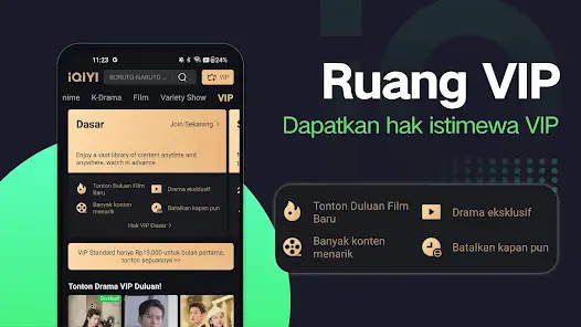 Mencari Anime di iQiyi Antarmuka aplikasi iQiyi dengan berbagai pilihan anime