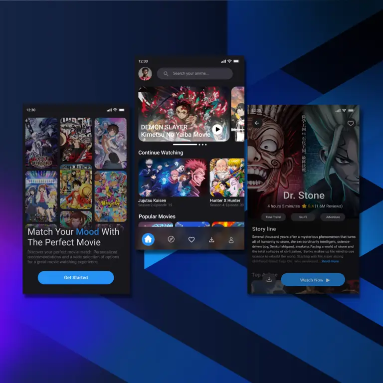 Contoh Antarmuka Aplikasi Antarmuka aplikasi streaming anime