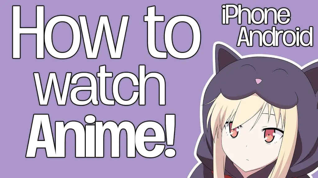 Menonton Anime di Ponsel Gambar seseorang menonton anime di ponsel